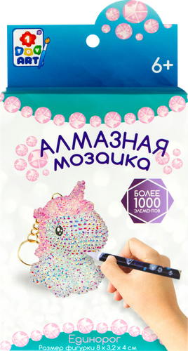 

Набор для создания брелока 1TOY Алмазная мозаика в ассортименте, Арт. Т22982,Т22983