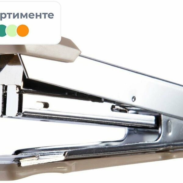 Степлер Deli PRO N10 до 15 лис.,антистеп,+ скобы (1000 шт),блистер, ассорти