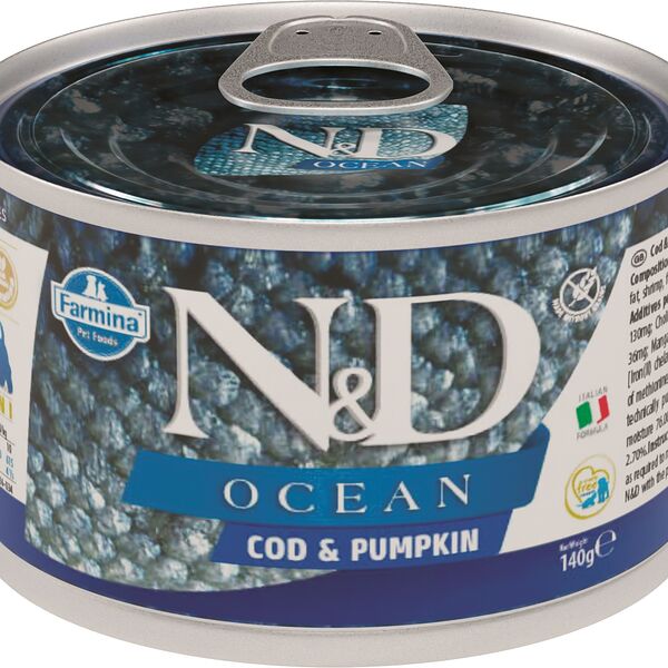 Farmina N&D Dog Ocean Adult Mini консервы для взрослых собак мелких пород Треска и тыква