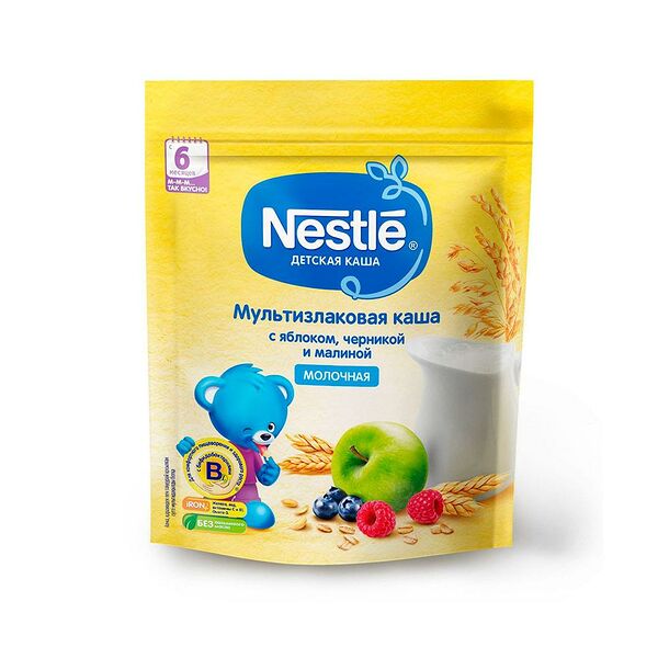Nestle каша молочная мультизерновая яблоко черника малина 200г