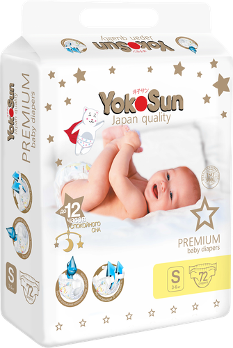 

Подгузники YokoSun Premium S 3-6 кг 72 шт.