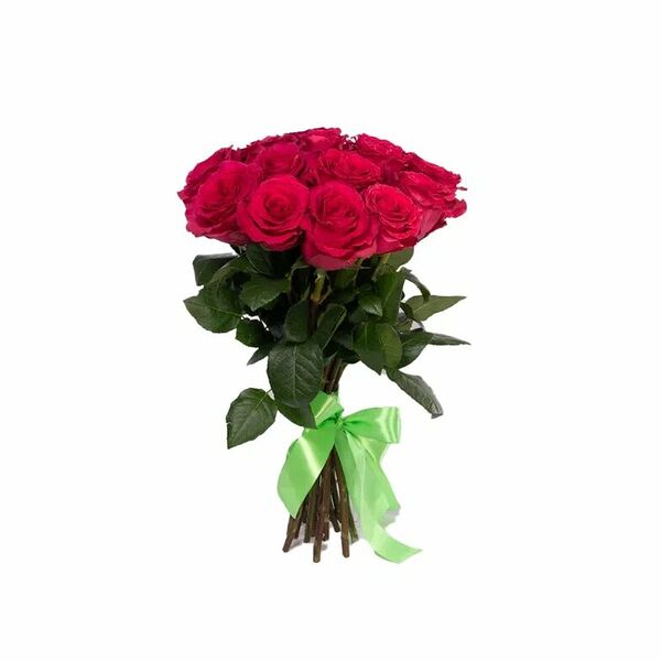 15 розовых роз 50см