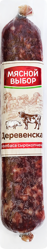 Колбаса МЯСНОЙ ВЫБОР Деревенская из мяса птицы прессованная с/к 1с в/у вес до 400г