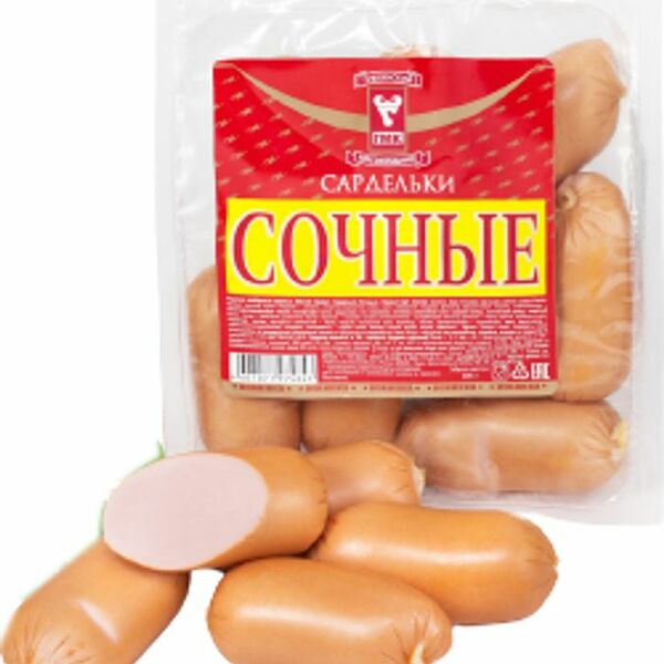 Сардельки Губкинский МК Сочные варёные 400г