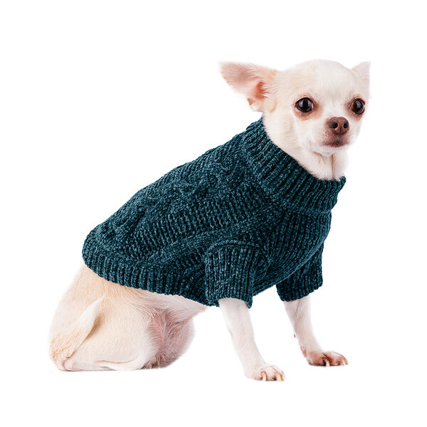 Свитер зеленый шенилл XS