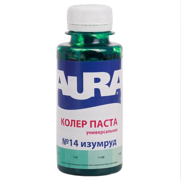 Паста колеровочная Aura №14, изумруд, 0.1 л