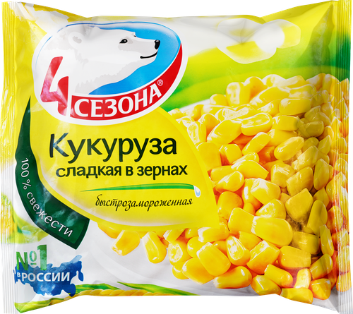 

Кукуруза сладкая 4 Сезона замороженная, в зернах 400 г