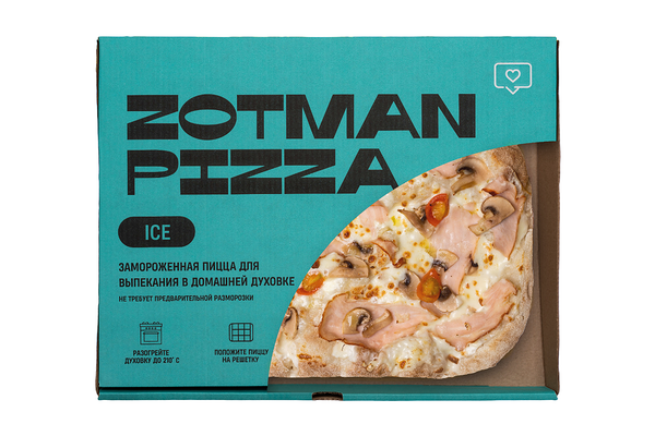 Пицца Зотман Ветчина и грибы замороженная 420 г, Россия