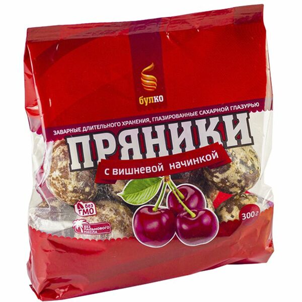 Пряники Булко с вишнёвой начинкой, 300г