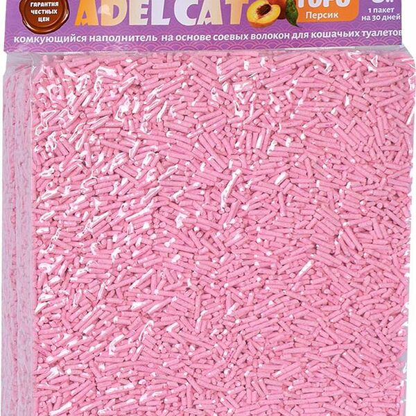 Наполнитель 6л (2,5кг) ADEL CAT Tofu  комкующийся, Персик