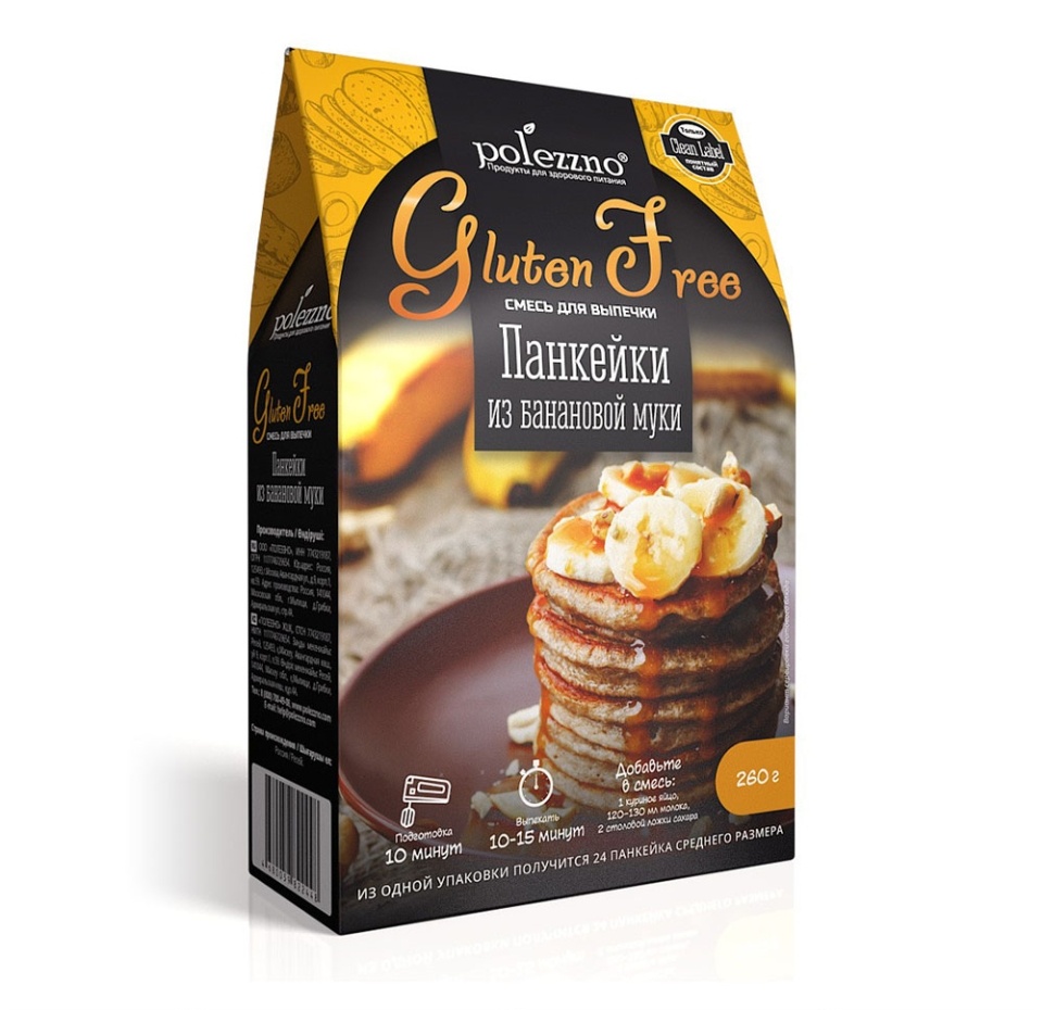

Смесь для выпечки Polezzno Панкейки из банановой муки