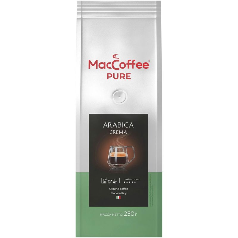 

Кофе MacCoffee Pure Arabica Crema молотый 250 г