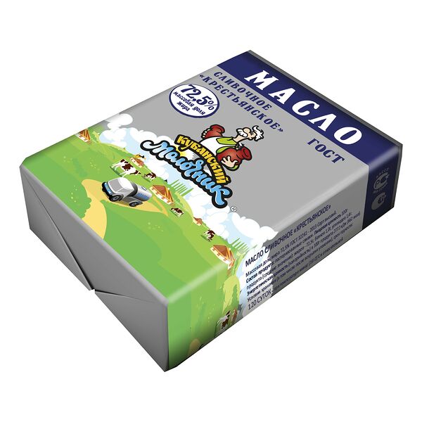 Масло сливочное Кубанский Молочник Крестьянское 72.5%