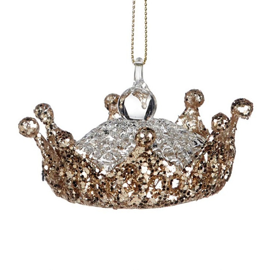 

Игрушка для елки Goodwill "Коллекция Традиции" Корона, инкрустированная камнями в ассортименте 7 см, цвет золотой/серебристый, стекло, 1 шт, Бельгия