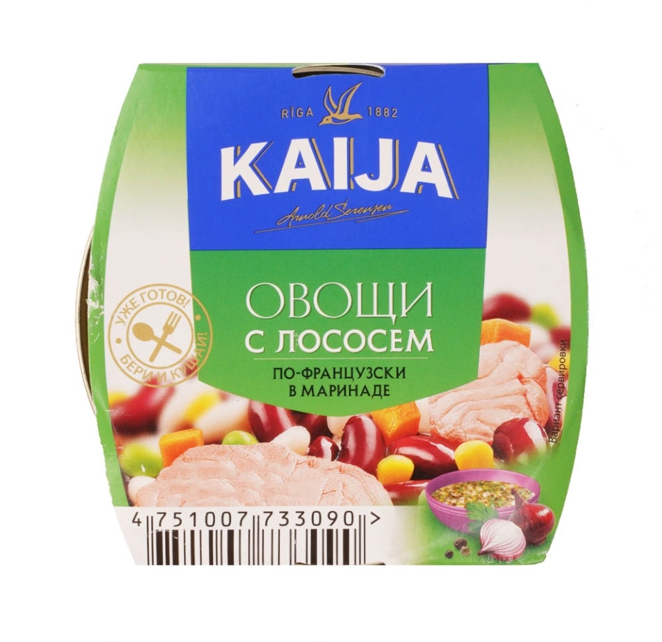 

Овощи Kaija с лососем по-французски в маринаде 220 г