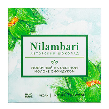 Шоколад веганский Nilambari молочный на овсяном молоке с фундуком