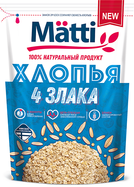 Хлопья Matti 4 злака 400 г