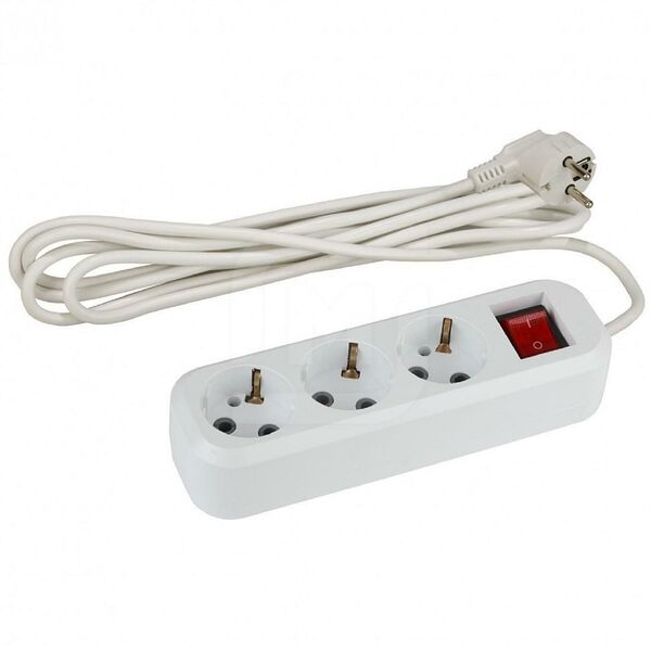 Удлинитель Эра UX-3es-3m 3 розетки 3м с заземлением и выключателем 10а