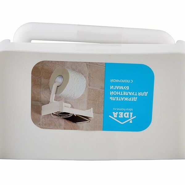 Держатель для туалетной бумаги с полочкой М2224 белый ТМ Idea 