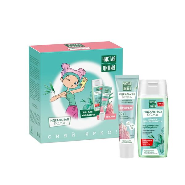 Подарочный набор Чистая Линия Сияй 2023 ВВ крем 40 мл +Гель для умывания 100 мл