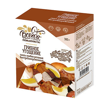 Грибное угощение: маслята, моховики, белые грибы резаные быстрозамороженные, «Всегда пожалуйста»
