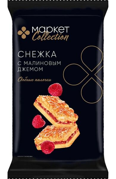 Палочки Маркет Collection Снежка сдобные с малиновым джемом 370г
