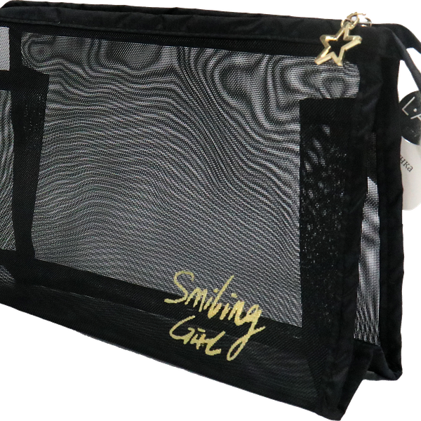 Косметичка Laf сетчатая черная 23x7x15 см