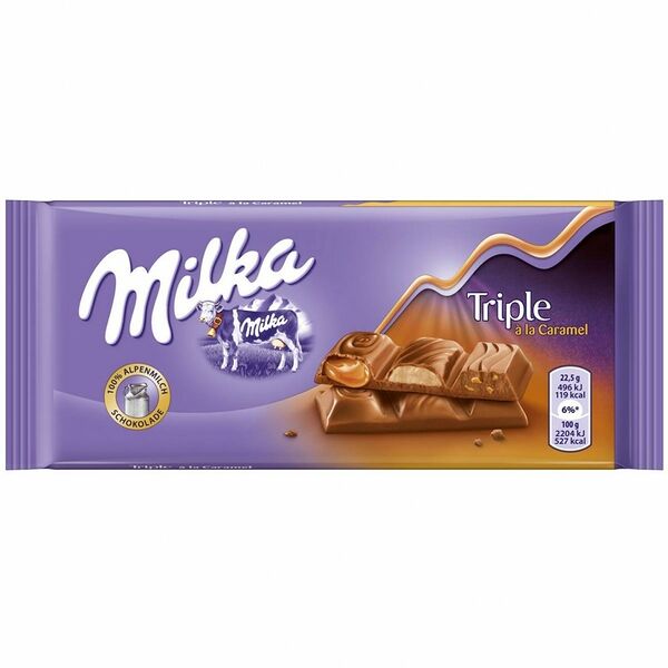 Шоколад молочный три вида карамели ТМ Milka (Милка)