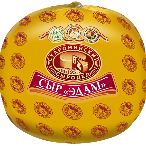Сыр СТАРОМИНСКИЙ СЫРОДЕЛ Эдам п/тв 45% вес без змж 
