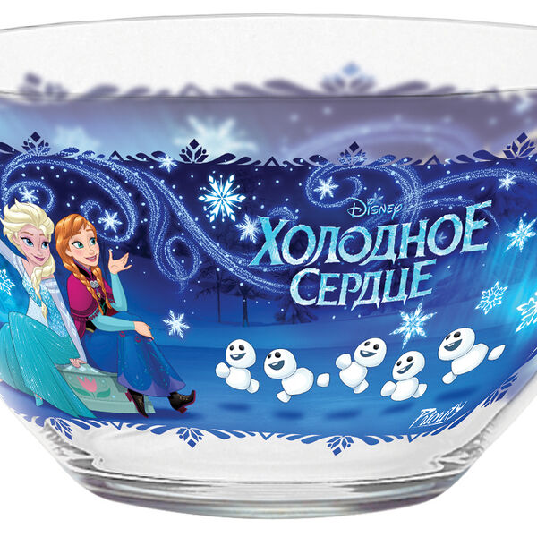 Салатник стеклянный Холодное сердце Дисней 13 см
