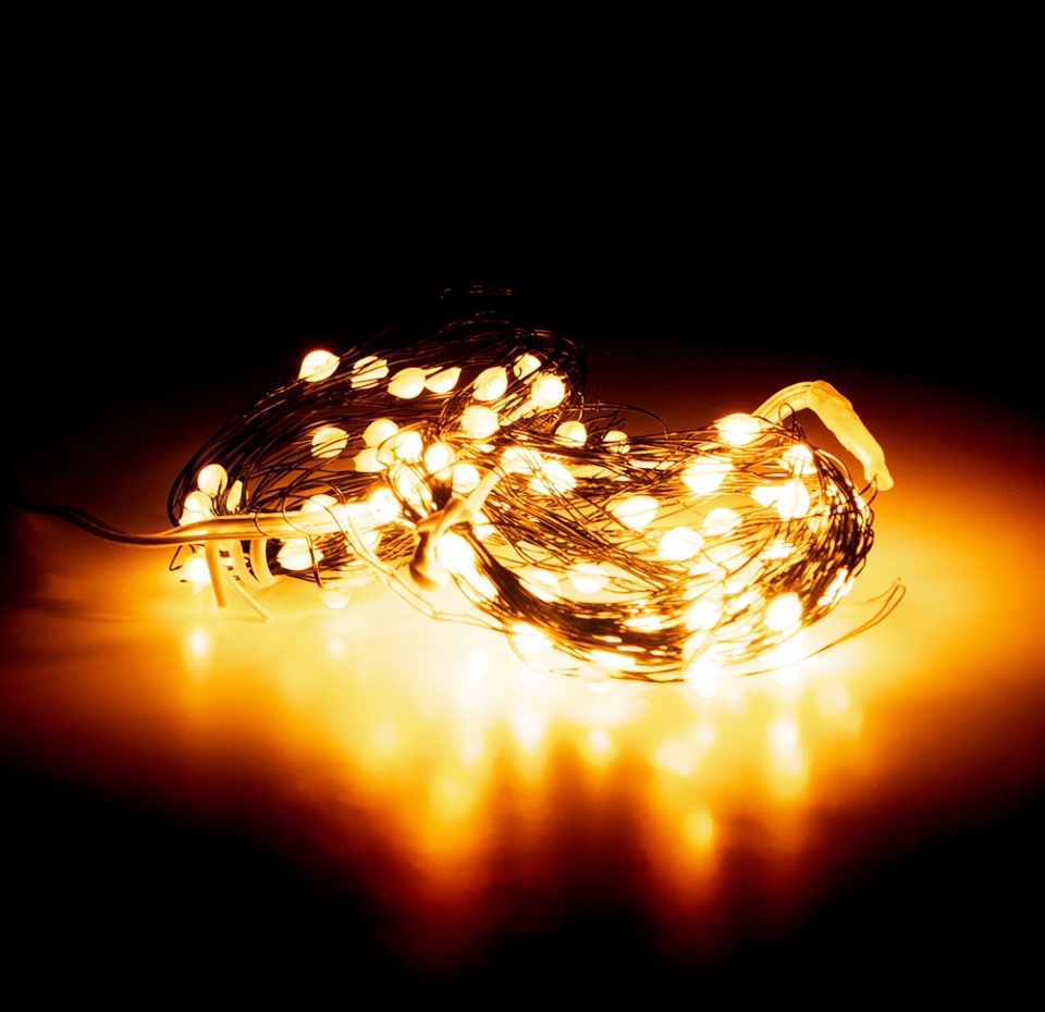 

Электрогирлянда классический белый свет 100led, цвет черный, 1000 см, Китай