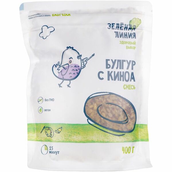 Смесь крупы булгур и киноа из пшеницы Зелёная Линия, 400г
