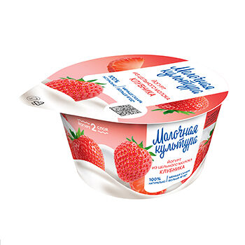 Йогурт двухслойный Молочная культура с клубникой 2,7-3,5%