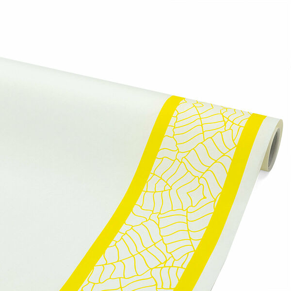 75449 Бумага белая крафт 50г/м2, 70см*10м Кайма Листья цветные желтый