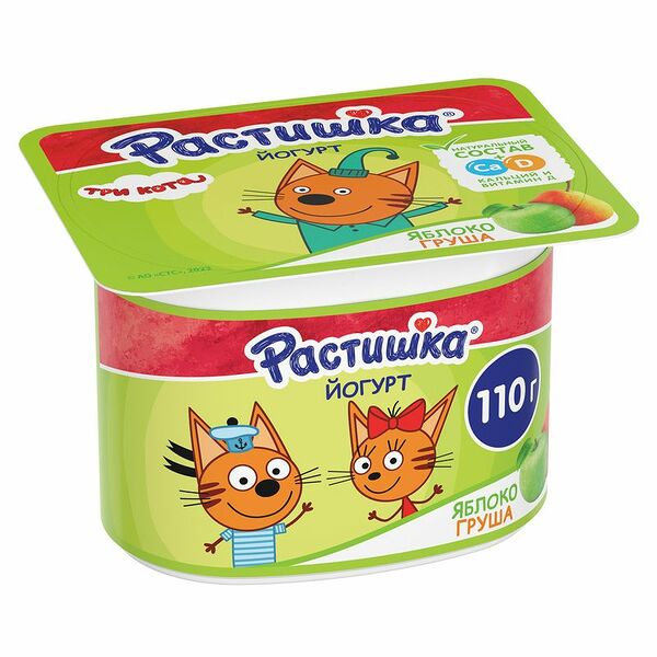 Йогурт детский Растишка яблоко-груша, с 3 лет, 3%