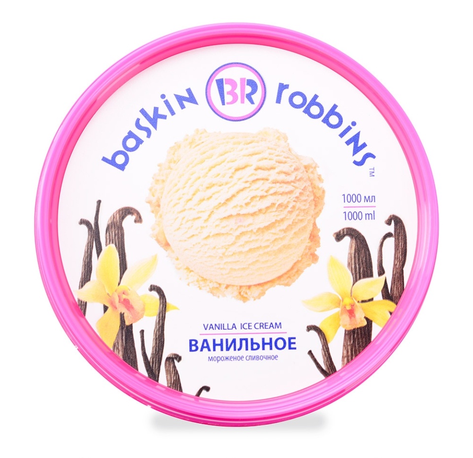 

Мороженое Баскин Роббинс ванильное сливочное, 1 л