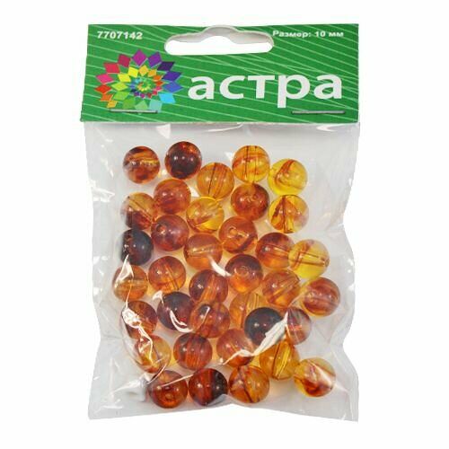 Бусины 2010 'Янтарь', 10мм, 20 гр, Astra&Craft