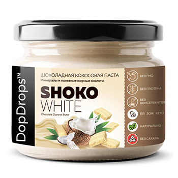 

Паста кокосовая DopDrops Shoko White Coconut Butter (без сахара) 250 г, Россия