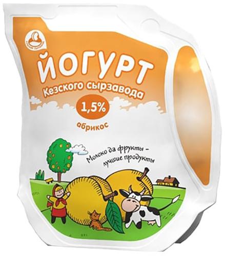 

Йогурт питьевой Кезский сырзавод Абрикос 1.5% без змж 450 г
