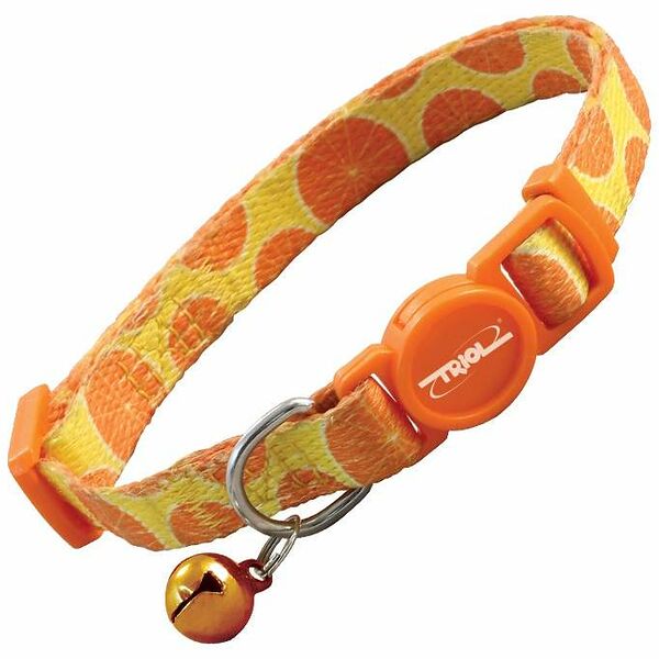 Ошейник нейлоновый для кошек Triol Апельсин HL25 21-33х1 оранжевый