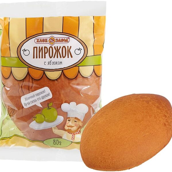 Пирожок Хлебзавод №28 с яблоком 80г