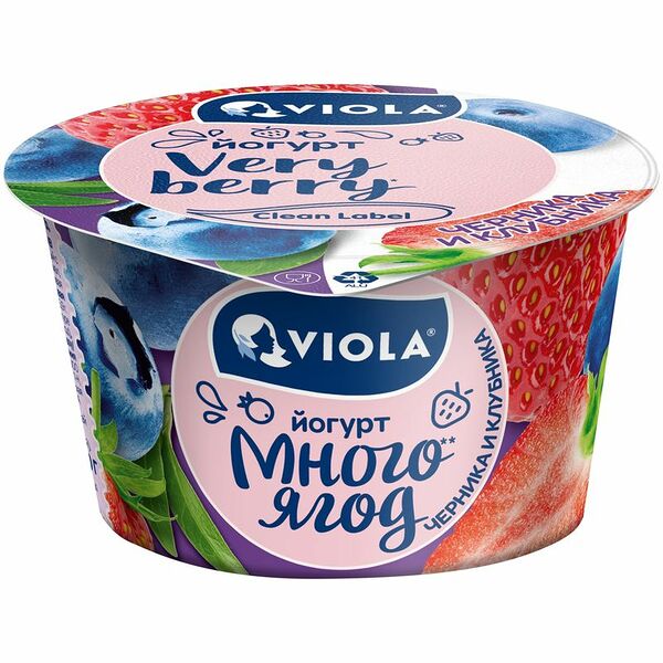Йогурт VIOLA Very Berry с черникой и клубникой 2,6%, без змж