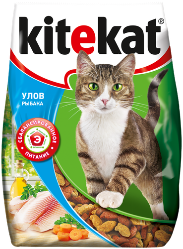 

Корм сухой Kitekat для взрослых кошек улов рыбака 350 г