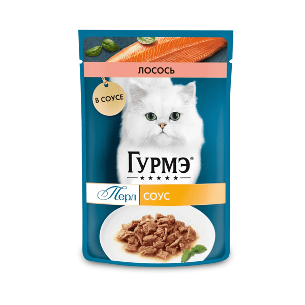 Корм для кошек GOURMET Perle Лосось в соусе пауч 75г