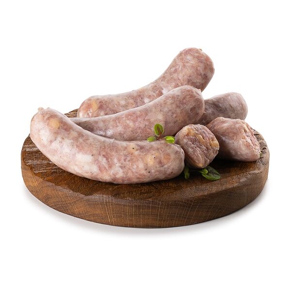 Колбаски свиные с беконом и сыром чеддер охлажденные Taurus лоток Россия