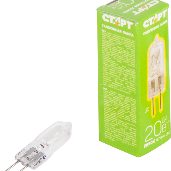 Лампа галогенная старт 20w g4 12v