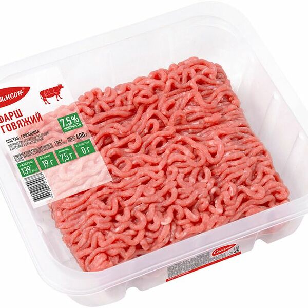 Фарш говяжий Самсон охлаждённый, 400г