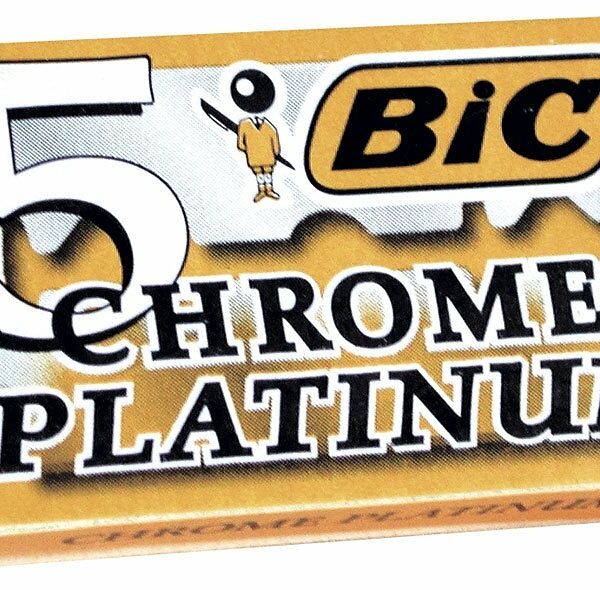 Лезвия для бритья Chrome platinum (Хром платинум) двустронние ТМ Bic (Бик), 5 шт