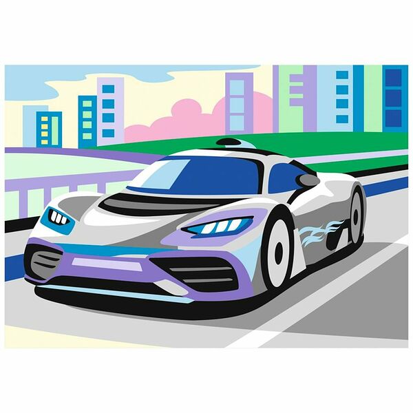 Картина по номерам для малышей Спорткар, Ркн-075