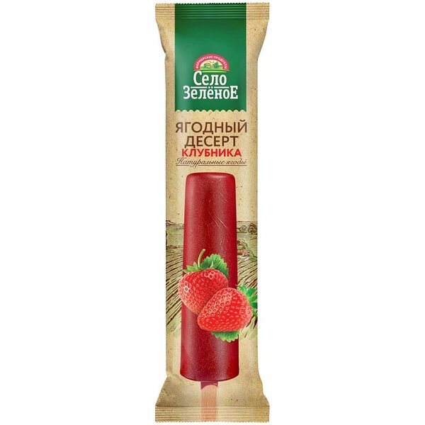 Лед Село Зеленое клубничный, 50г